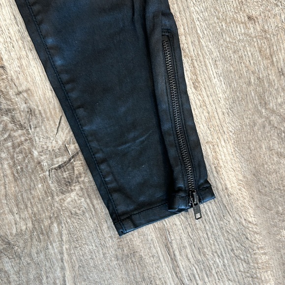 Current Elliot, the Soho zip stiletto, black coated, pant size 28 - Picture 2 of 6